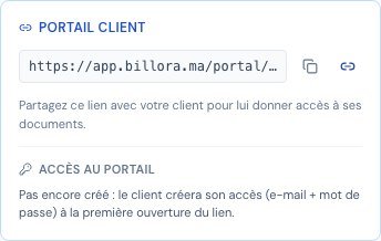 Le bloc Portail client de la fiche client, avant la création de l'accès