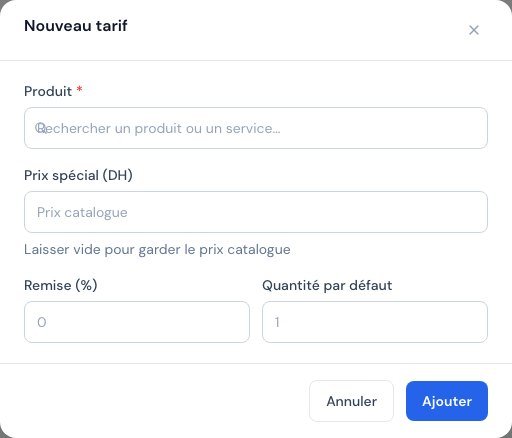 نافذة تعريفة جديدة